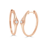 14K Gold & Diamond Hoop Earrings - 0.15ct