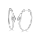 14K Gold & Diamond Hoop Earrings - 0.15ct
