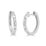 14K Gold & Diamond Huggy Earrings - 0.17ct