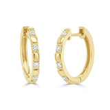 14K Gold & Diamond Huggy Earrings - 0.17ct