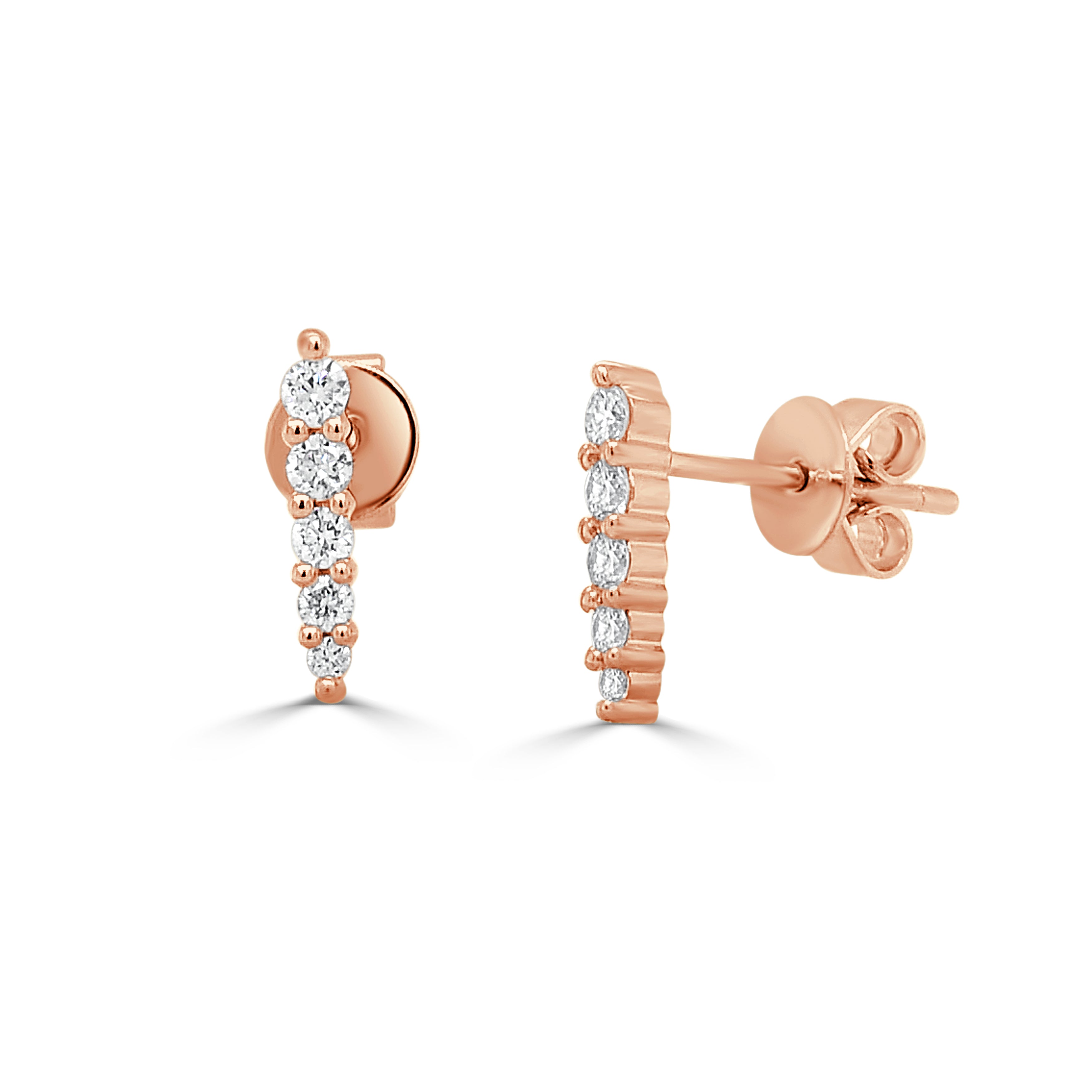 14K Gold Diamond Small Climber Earrings - 0.21 CT