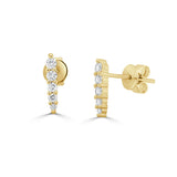 14K Gold Diamond Small Climber Earrings