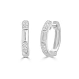 14K Gold Diamond Huggie Earrings