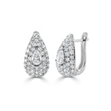 14K Gold Diamond & Pear Shape Huggie Earring