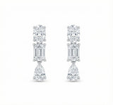 14K Gold Diamond Mix Shape Drop Earrings - 0.79 CT
