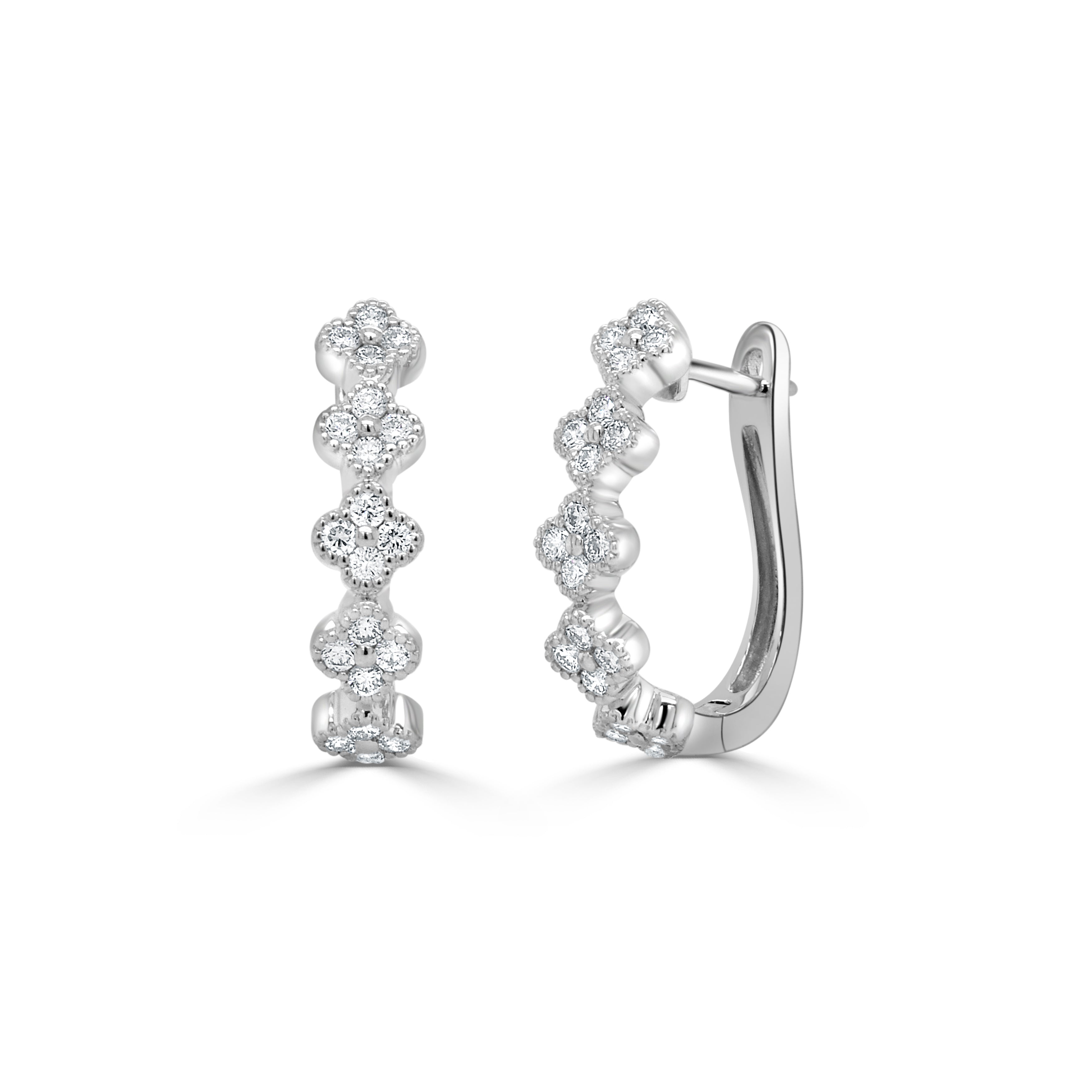 14K Gold Diamond Huggie Earrings - 0.51 CT