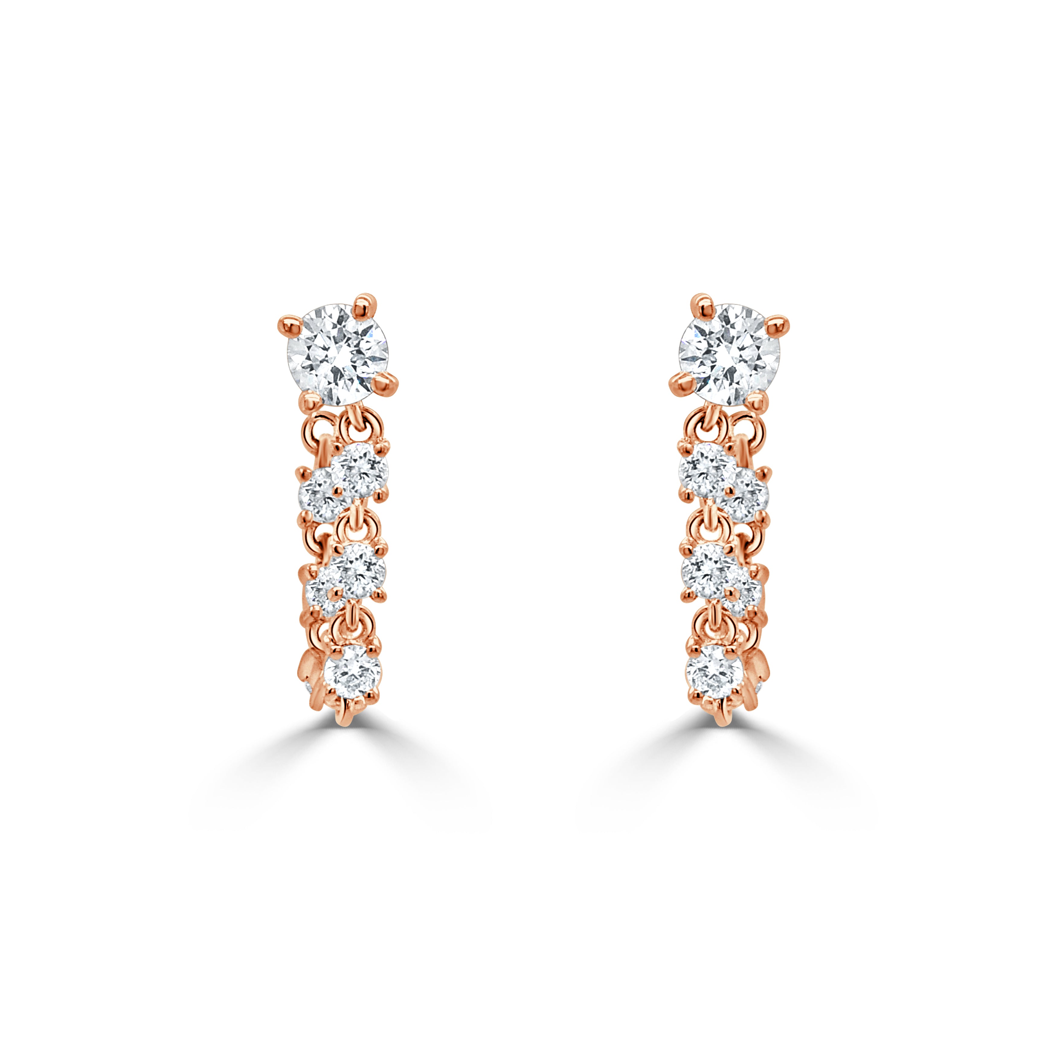 14K Gold Diamond Earrings - 0.72 CT