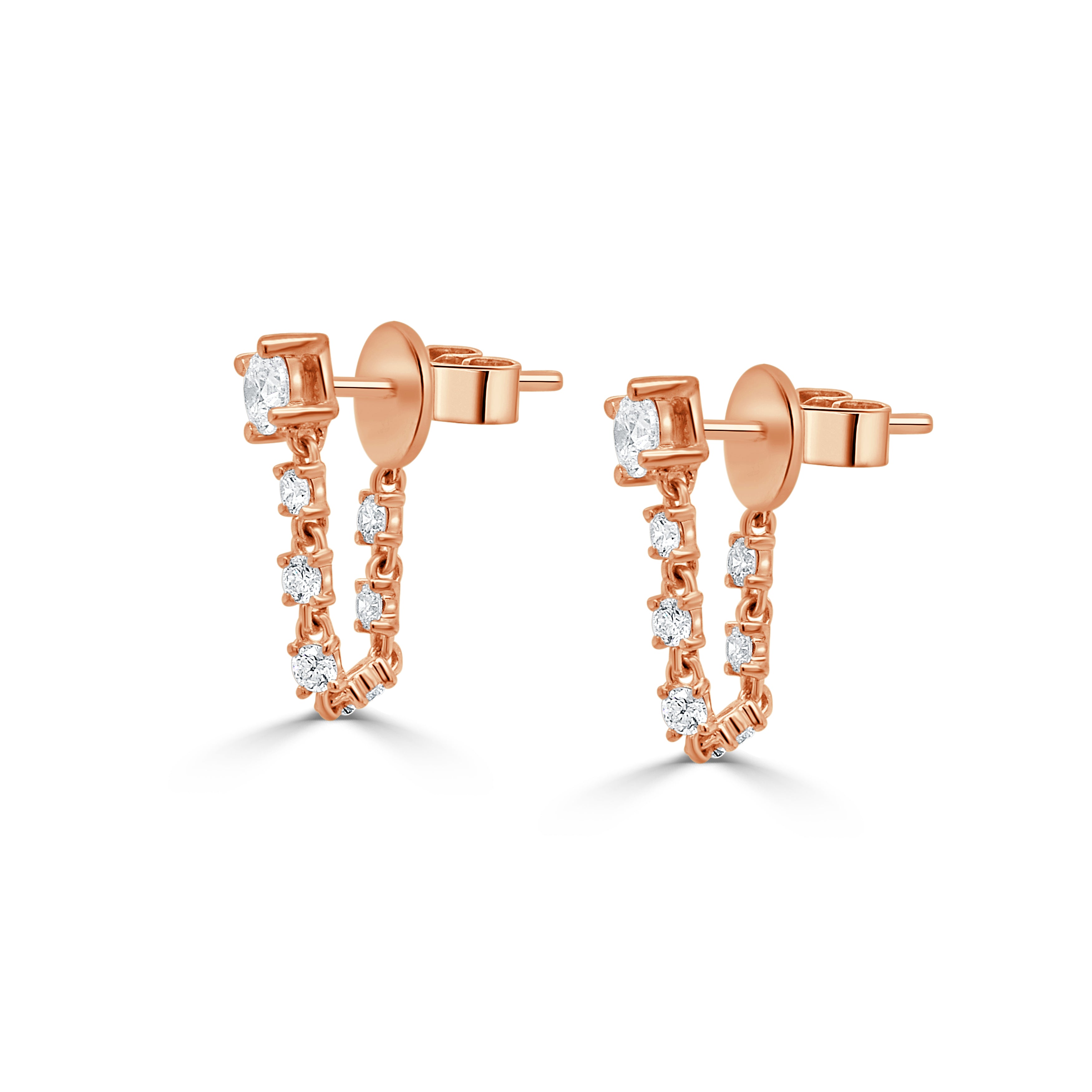 14K Gold Diamond Earrings - 0.72 CT