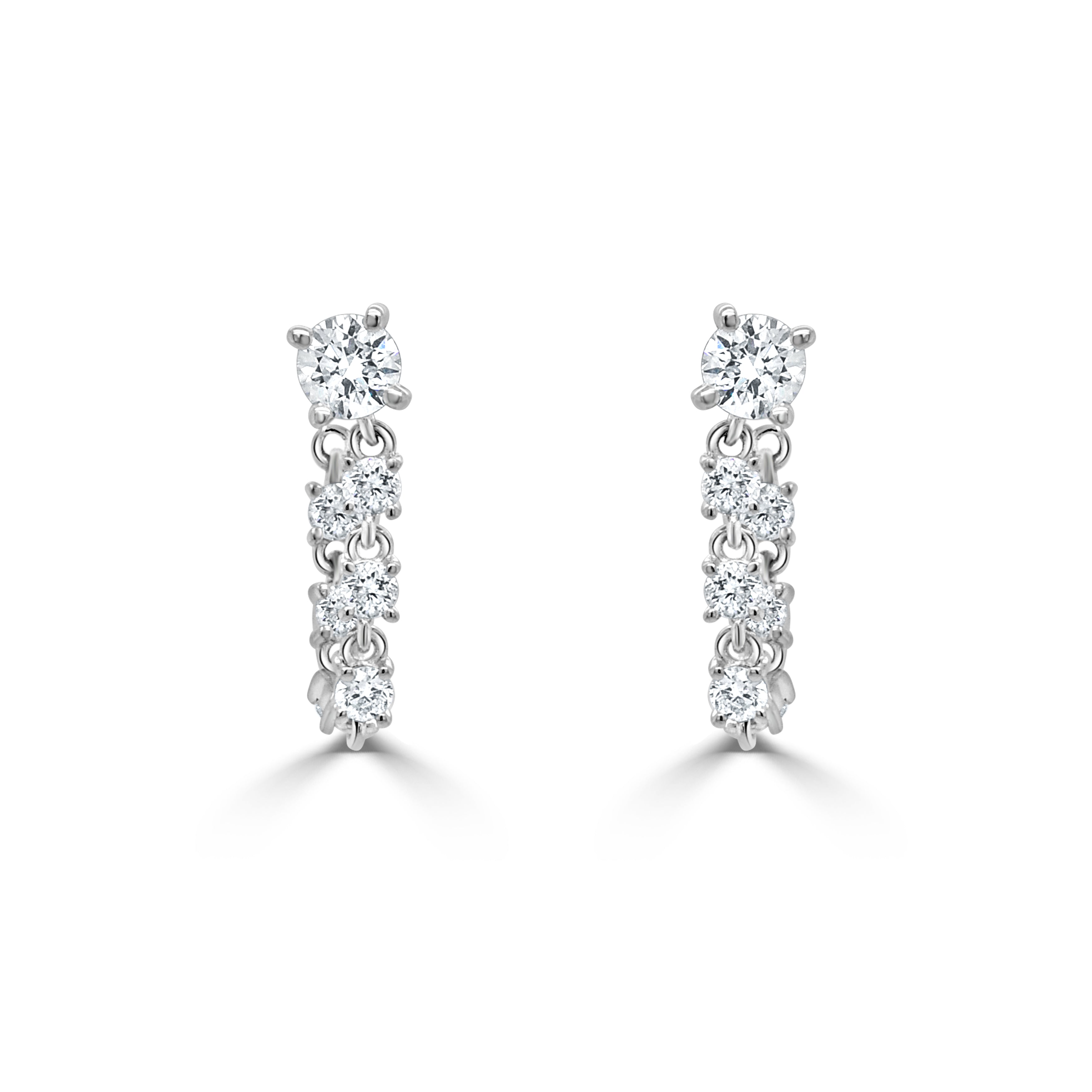 14K Gold Diamond Earrings - 0.72 CT