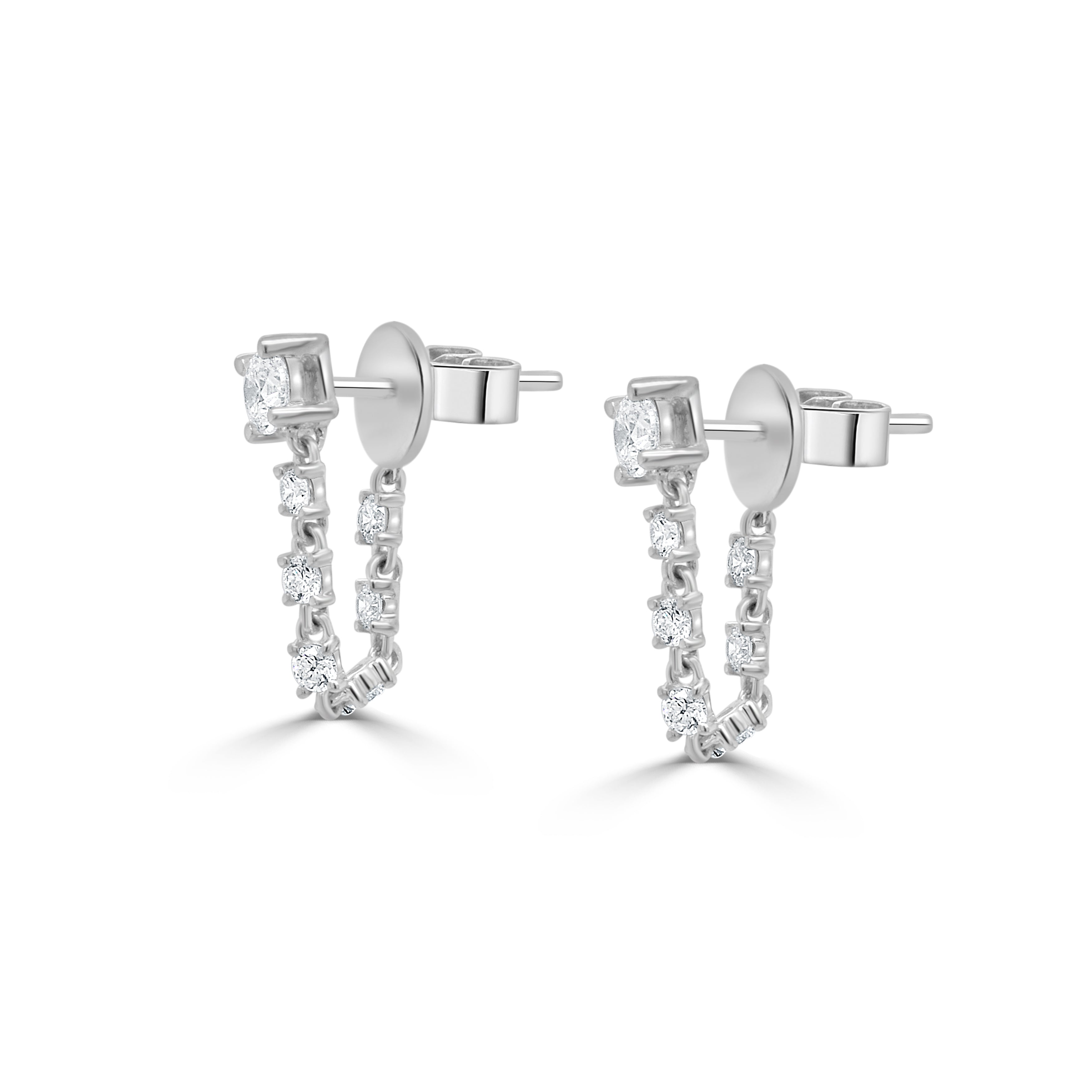 14K Gold Diamond Earrings - 0.72 CT