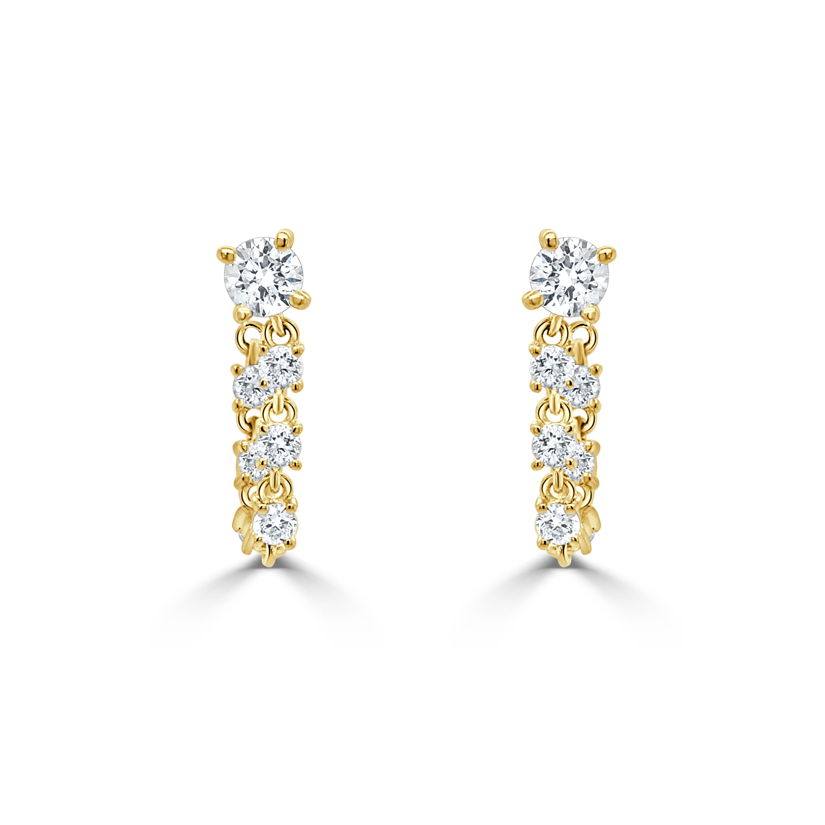 14K Gold Diamond Earrings - 0.72 CT