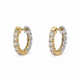 14K Gold Diamond Reversable Huggie - 1.00 CT