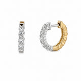 14K Gold Diamond Reversable Huggie - 1.00 CT