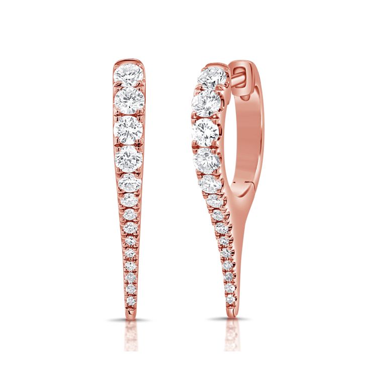 14K Gold Diamond Spike Earrings - 0.54 CT