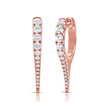 14K Gold Diamond Spike Earrings - 0.54 CT