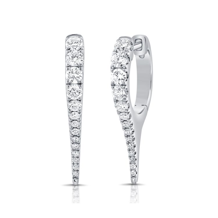 14K Gold Diamond Spike Earrings - 0.54 CT