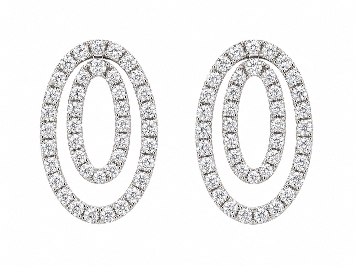 18K Gold & Diamond Circular Earrings - 1.02 CT