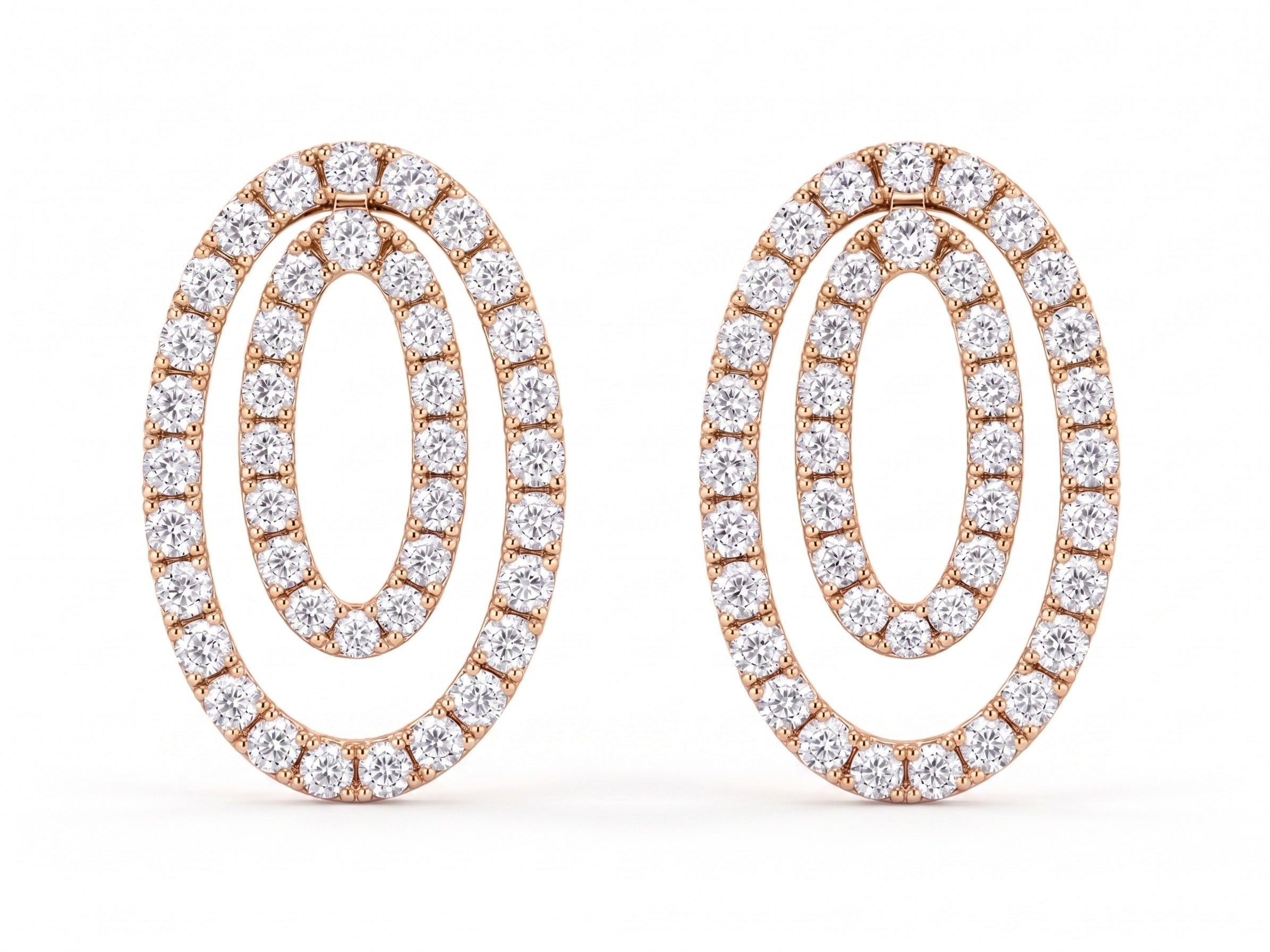 18K Gold & Diamond Circular Earrings - 1.02 CT