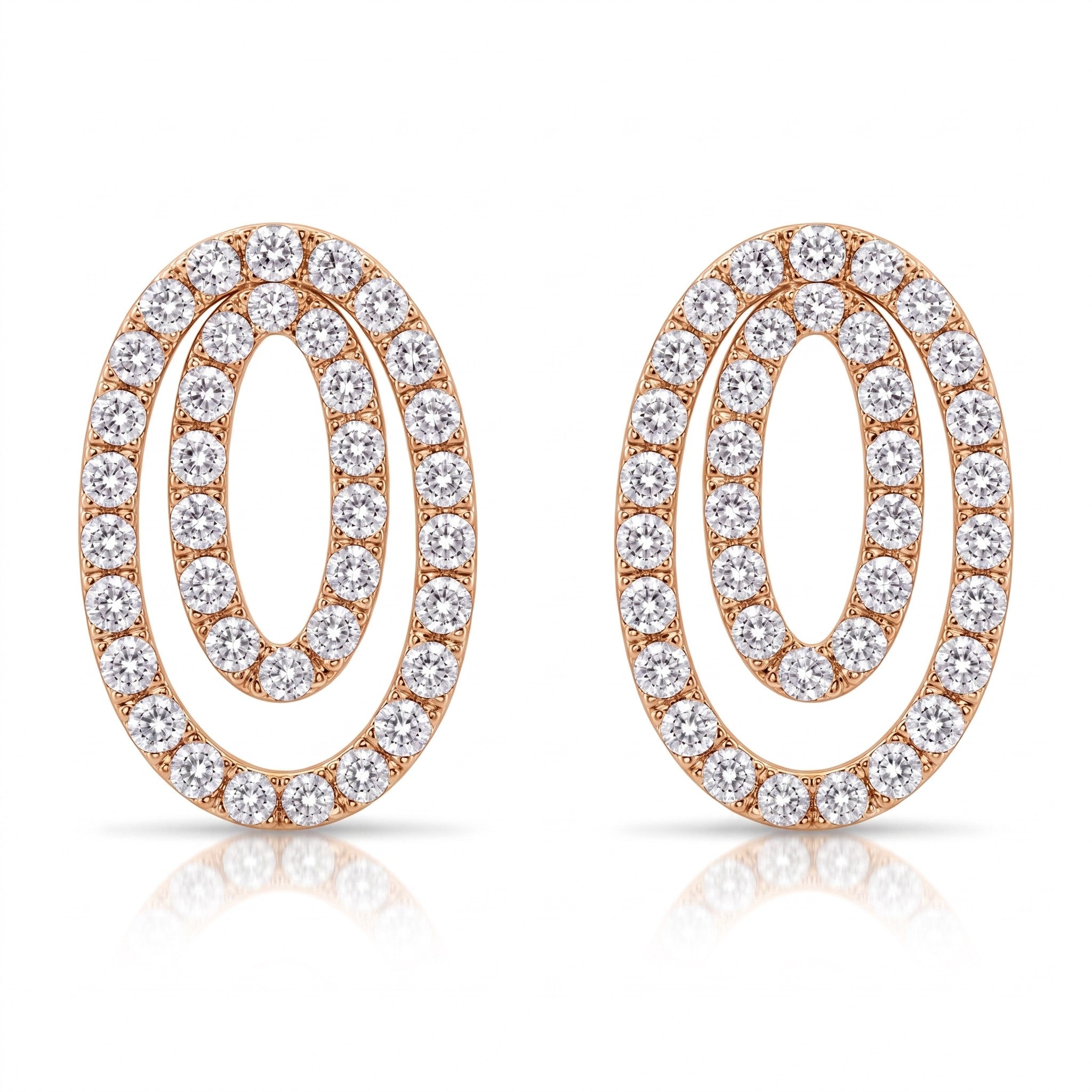18K Gold & Diamond Circular Earrings - 1.02 CT