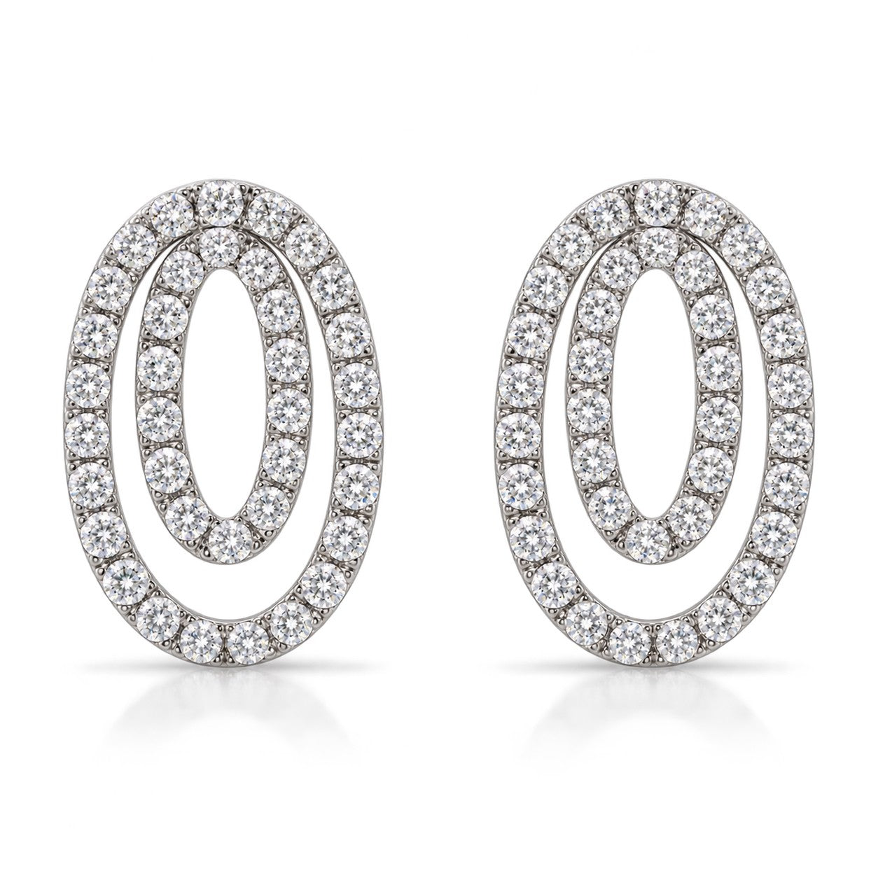 18K Gold & Diamond Circular Earrings - 1.02 CT