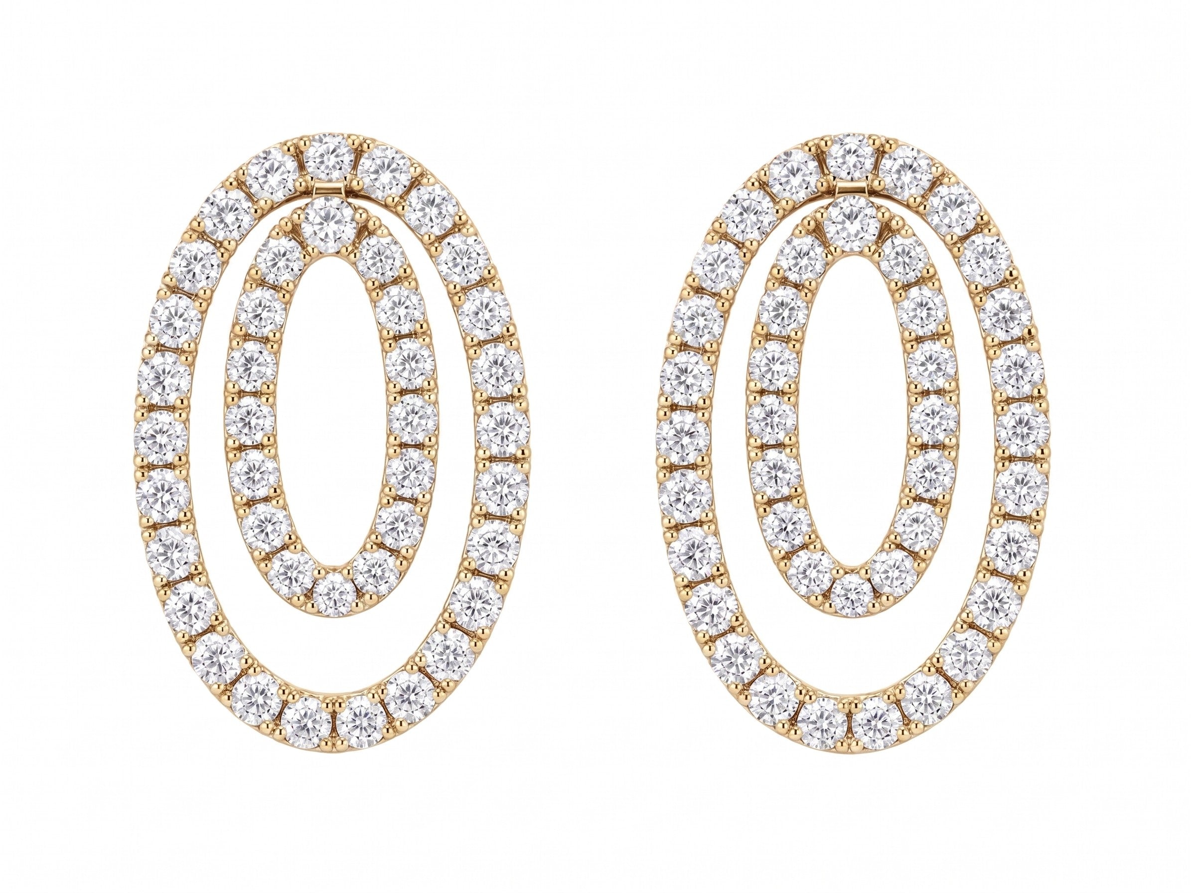 18K Gold & Diamond Circular Earrings - 1.02 CT