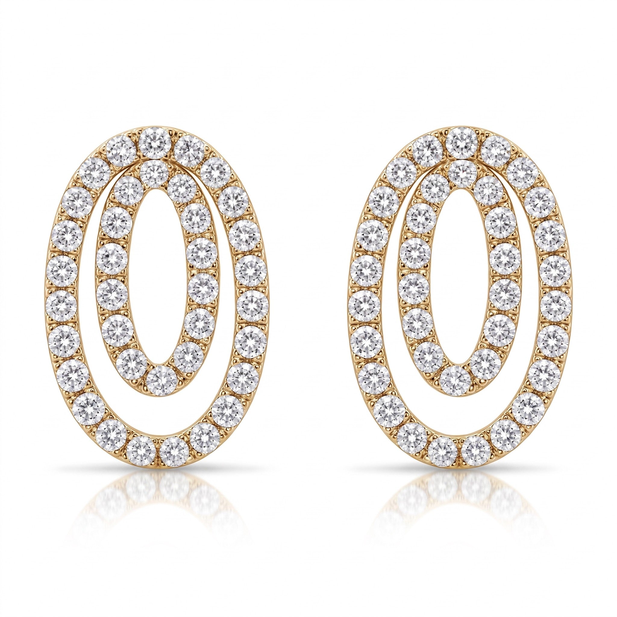 18K Gold & Diamond Circular Earrings - 1.02 CT