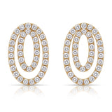 18K Gold & Diamond Circular Earrings - 1.02 CT