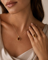 14K Gold Citrine & Diamond Necklace - 4.85 CT