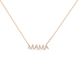 14K Gold Diamond MAMA Necklace - 0.80 CT