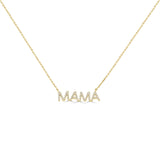14K Gold Diamond MAMA Necklace - 0.80 CT