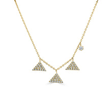 Load image into Gallery viewer, 14k Gold &amp; Diamond Dangle Triangle Necklace