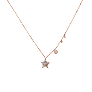 14k Gold & Diamond Star Necklace