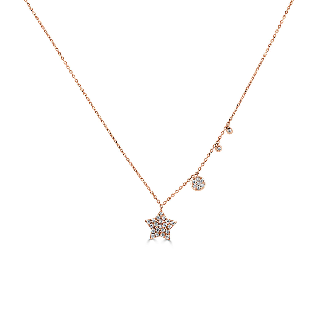 14k Gold & Diamond Star Necklace