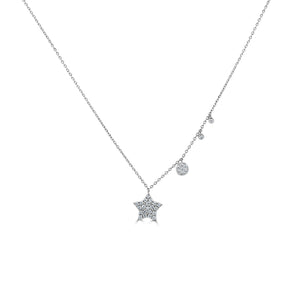 14k Gold & Diamond Star Necklace