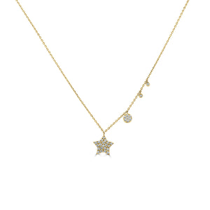 14k Gold & Diamond Star Necklace
