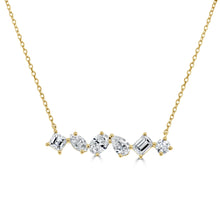 Load image into Gallery viewer, 14k Gold Fancy Shape Diamond Bar Necklace