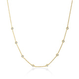 14K Gold & Diamond Station Necklace - 0.60ct