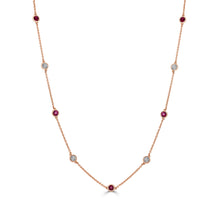 Load image into Gallery viewer, 14k Gold Diamond &amp; Gemstone Station Necklace