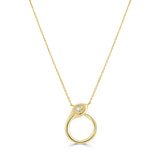 14K Gold & Diamond Snake Necklace - 0.07ct