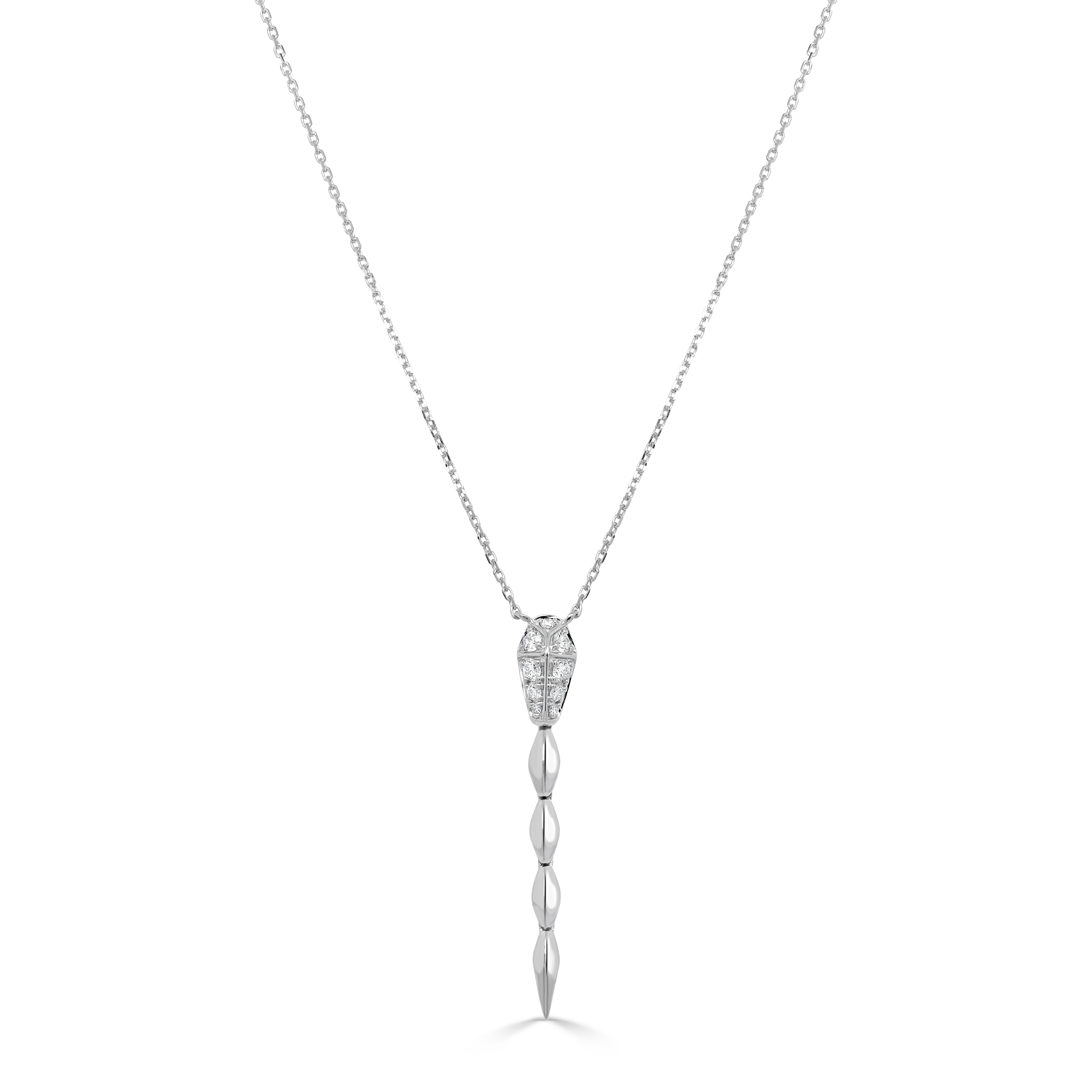 14K Gold & Diamond Snake Necklace - 0.23ct