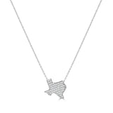 14K Gold Diamond Texas State Necklace with Bale - 0.29 CT