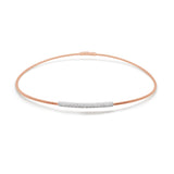 14K Gold Diamond Pave Bar Flexible Choker - 1.09 CT