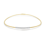 14K Gold Diamond Pave Bar Flexible Choker - 1.09 CT