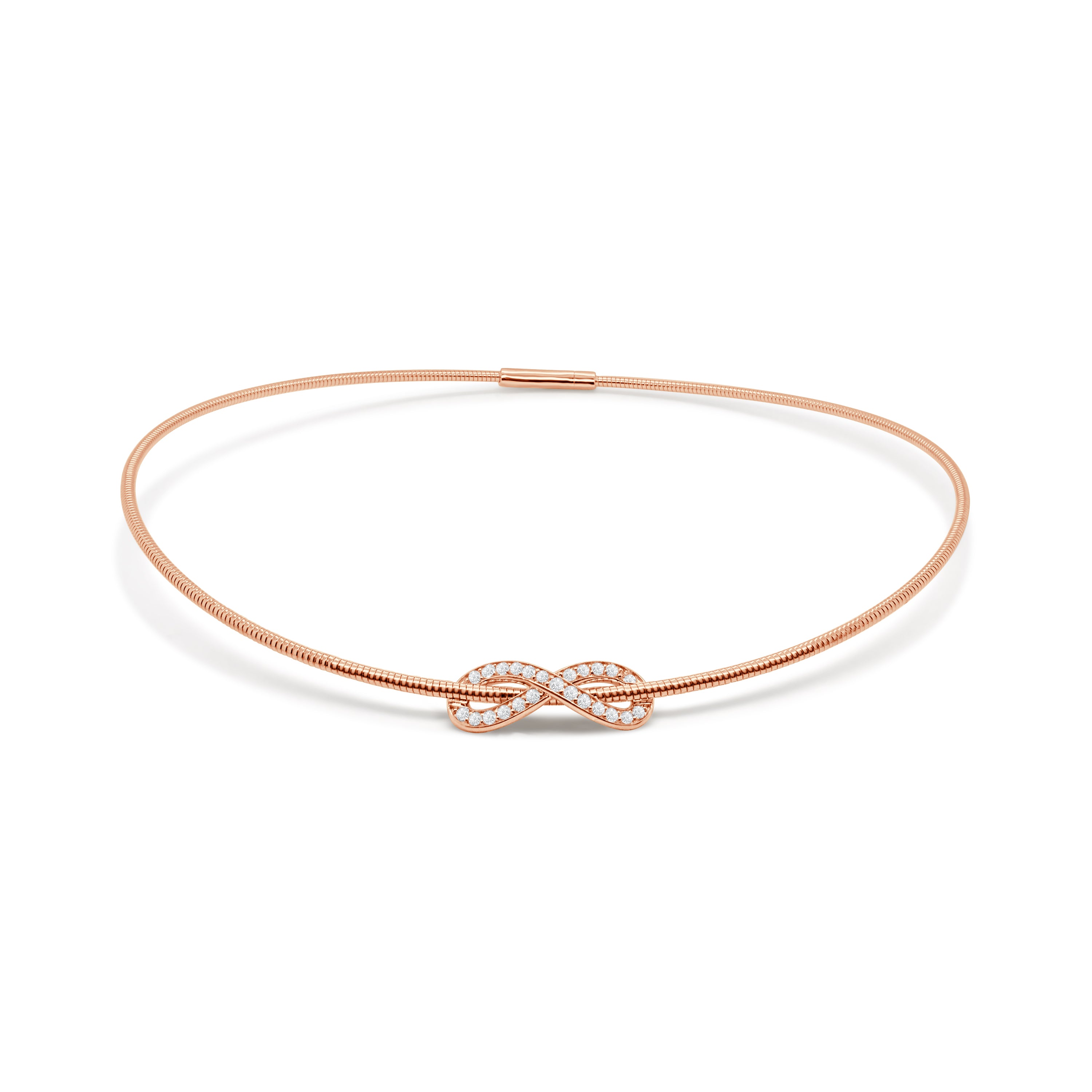 14K Gold Diamond Bowtie Flexible Choker - 0.49 CT