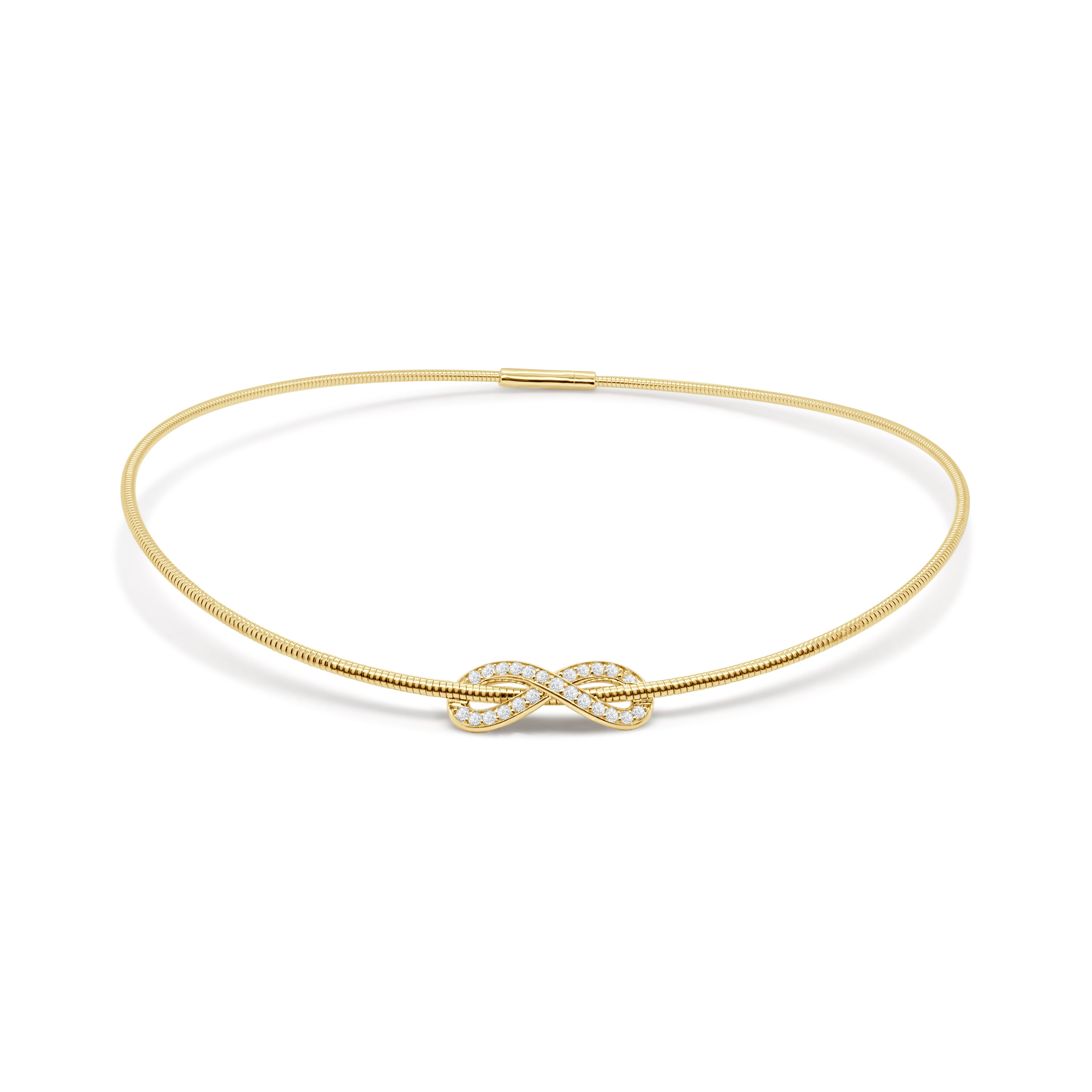 14K Gold Diamond Bowtie Flexible Choker - 0.49 CT