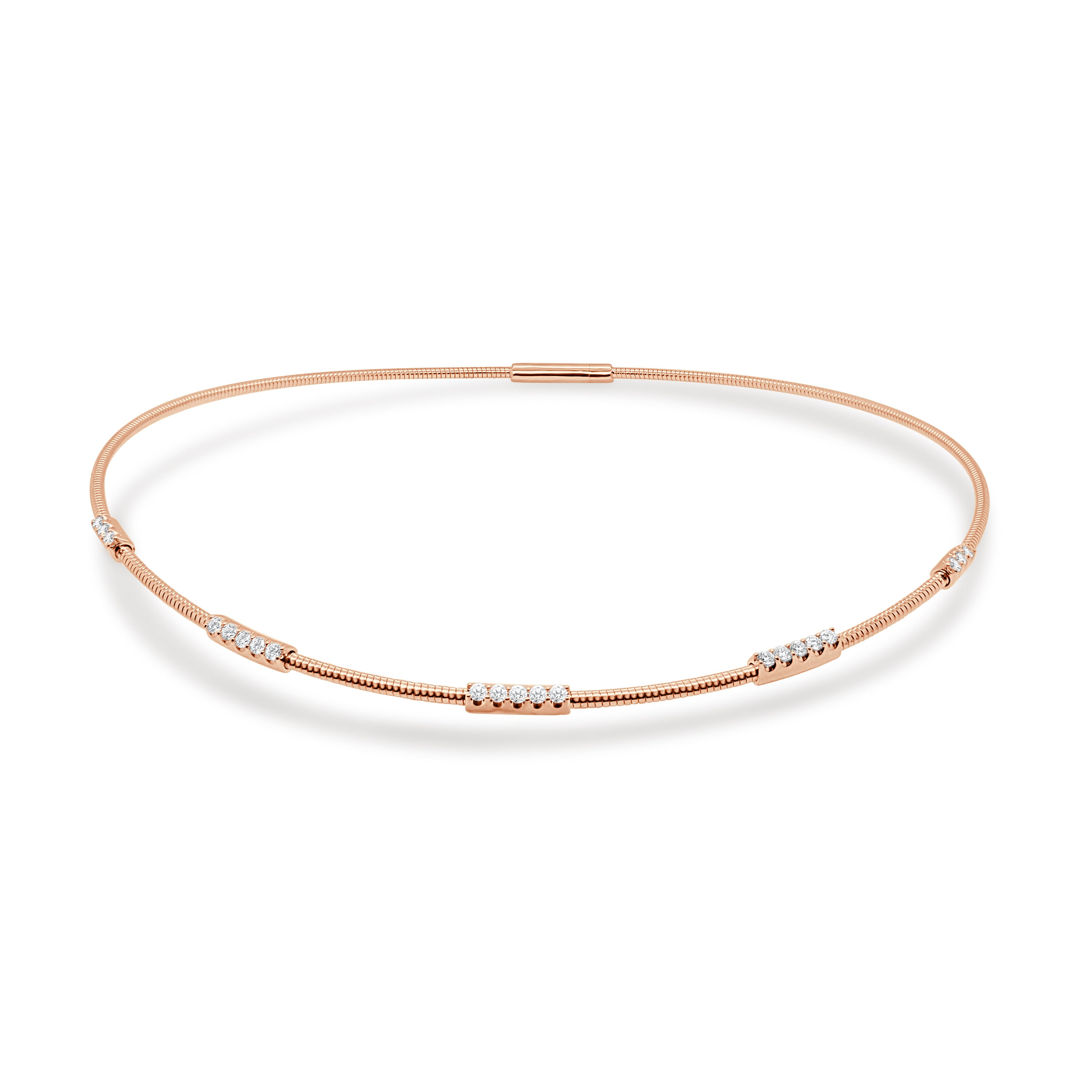 14K Gold Diamond Flexible Choker - 0.72 CT