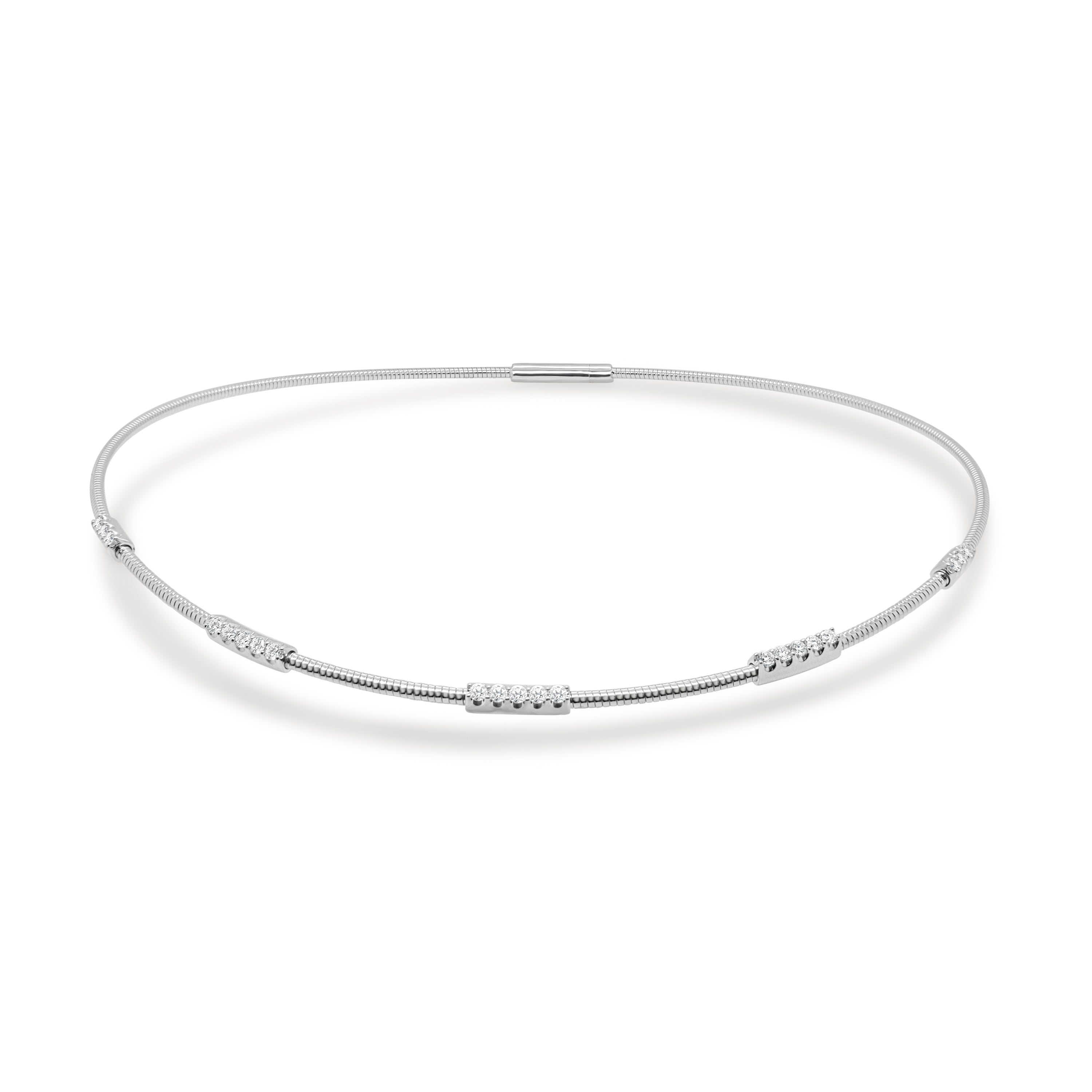 14K Gold Diamond Flexible Choker - 0.72 CT