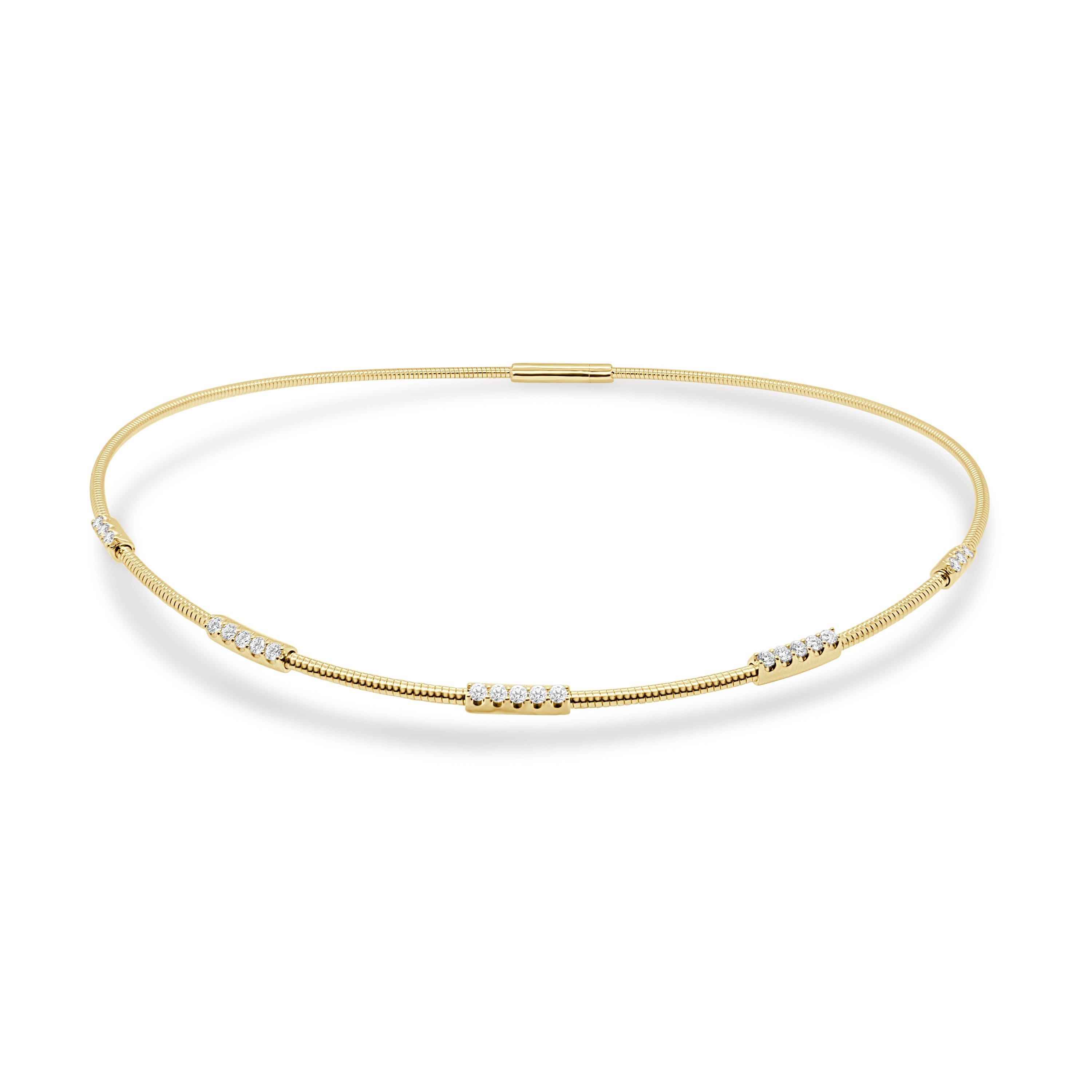 14K Gold Diamond Flexible Choker - 0.72 CT
