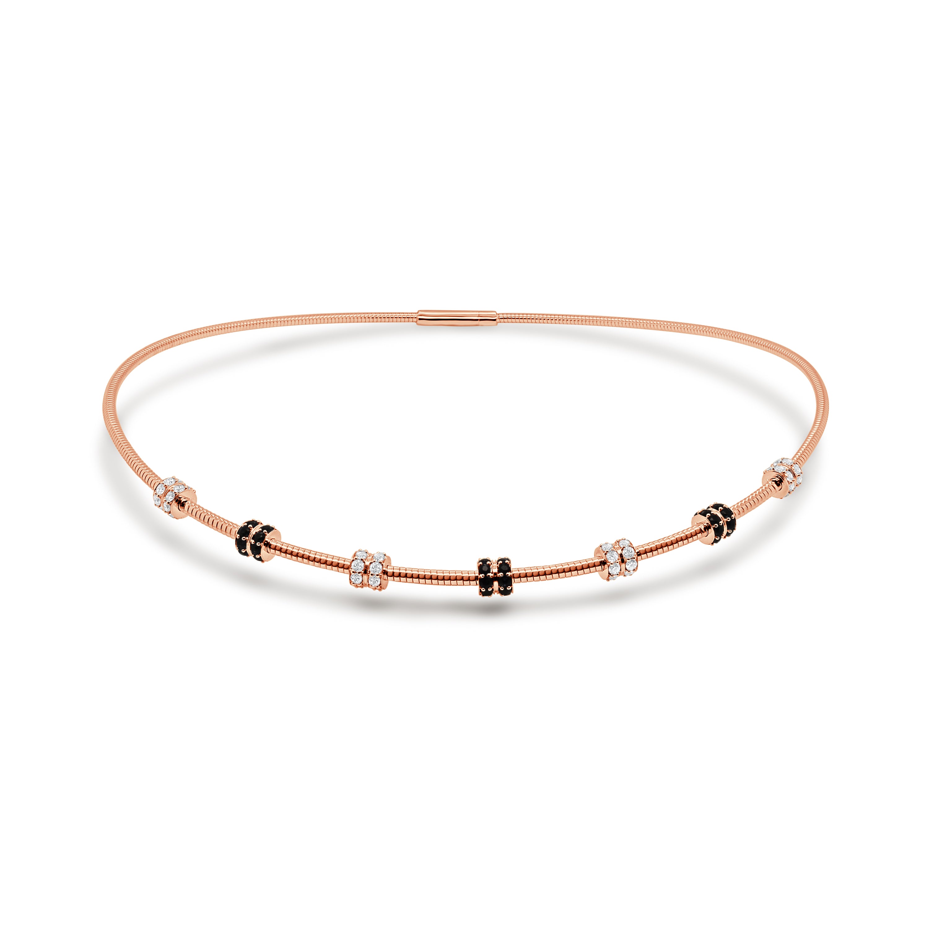 14K Gold Diamond & Sapphire Flexible Choker - 1.30 CT