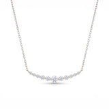 14K Gold Graduate Diamond Curve Bar Necklace - 0.95 CT